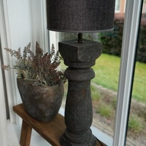 Prachtige massief houten lampvoet donkergrijs 50 cm