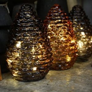 Dennenappel met verlichting – Amber & Donkerbruin | Countryfield