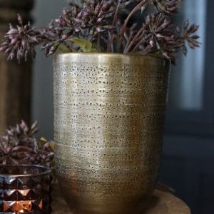 Aluminium vaas brons/koper – Ø14 cm, H19 cm