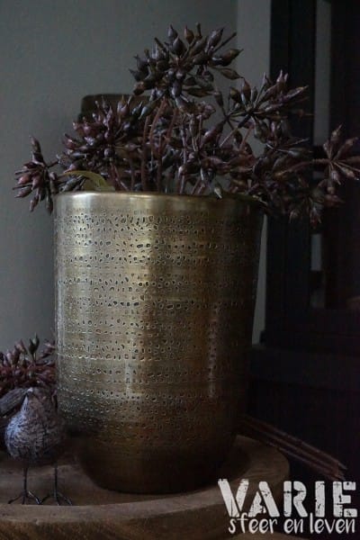 Aluminium vaas brons/koper – Ø14 cm, H19 cm - Afbeelding 4