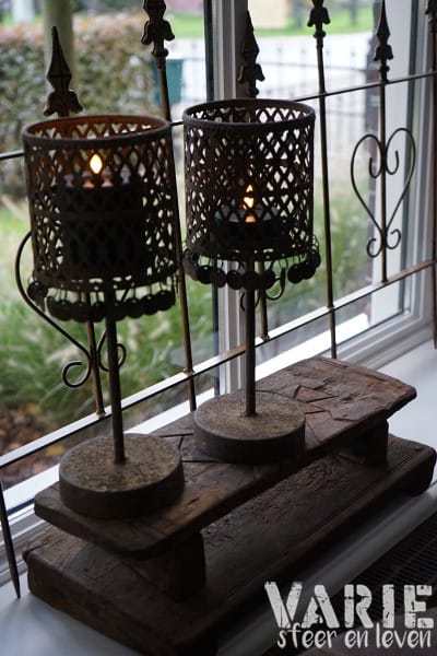 Countryfield kandelaar met muntjes – bruin