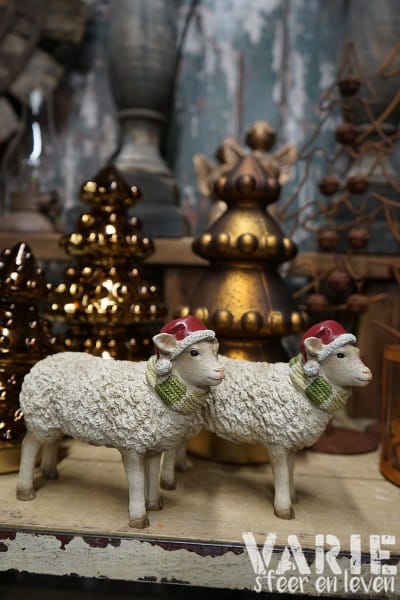 Charmante kerstschaapjes (Crème & Wit) - Afbeelding 5