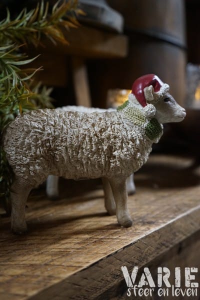 Charmante kerstschaapjes (Crème & Wit) - Afbeelding 3