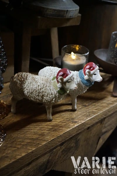 Charmante kerstschaapjes (Crème & Wit) - Afbeelding 4