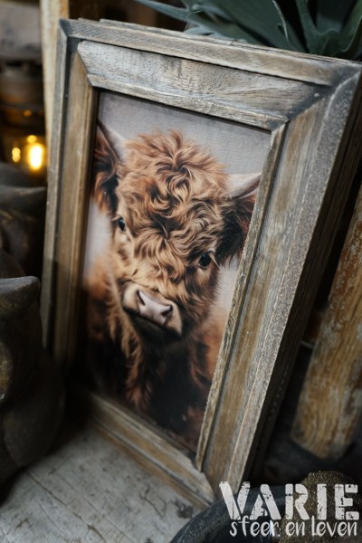 Houten lijst – Hooglander print (2 varianten: staand & liggend) 🐄✨ - Afbeelding 3