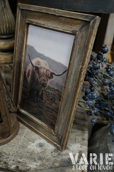 Houten lijst – Hooglander print (2 varianten: staand & liggend) 🐄✨ - Afbeelding 2