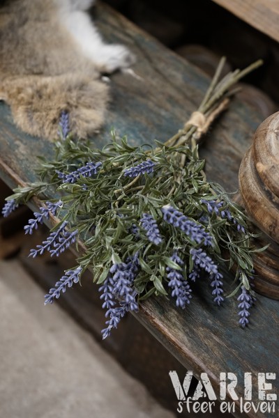 Kunst Lavendel toef Blauw – 35 cm - Afbeelding 3