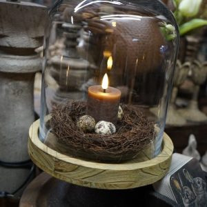 ✨ Sfeervolle stolp met metalen voet – verkrijgbaar in 2 maten ✨