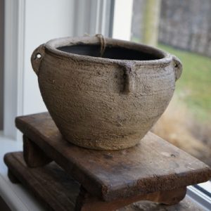 🤍 Sierpot met oren – naturel betonlook