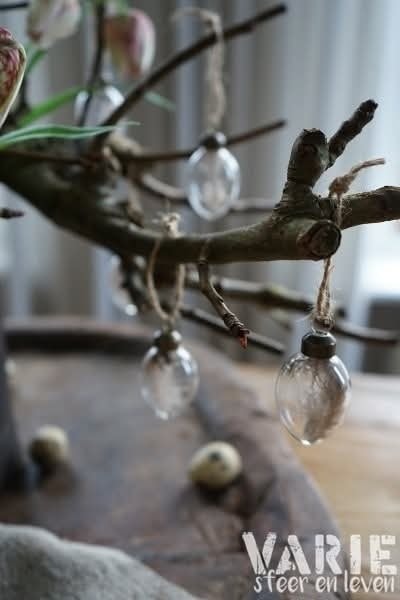 Glazen eitjes met veertje – set van 9 - Afbeelding 5