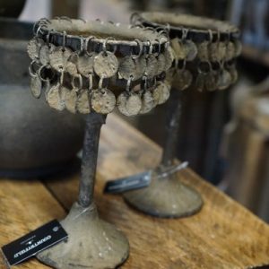 🕯 Metalen muntjes kandelaar in 2 maten – sober & sfeervol 🕯