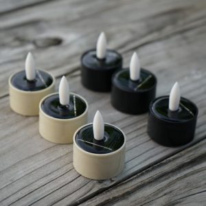 Solar Waxinelichten Zwart of Taupe – Set van 3
