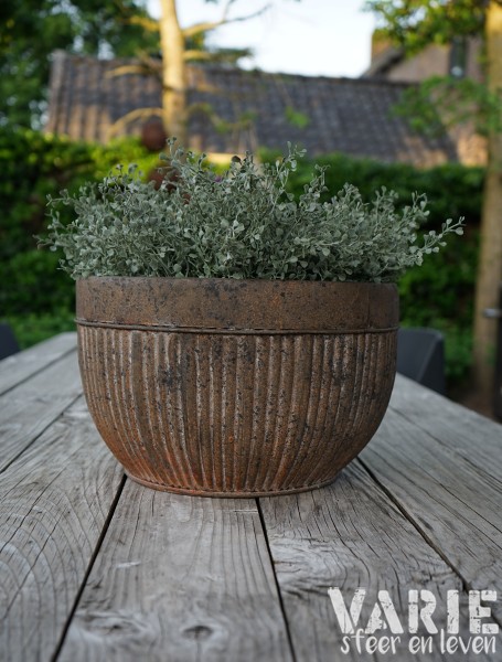 Zinken Bloempot met Ribbelstructuur â à 35 cm đ¤ - Afbeelding 8