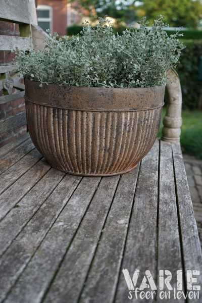 Zinken Bloempot met Ribbelstructuur â à 35 cm đ¤ - Afbeelding 7