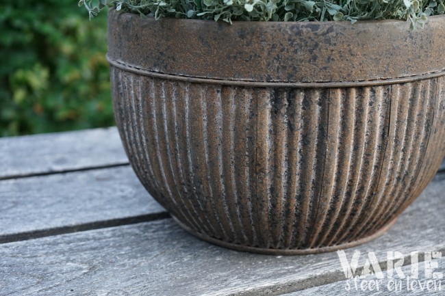 Zinken Bloempot met Ribbelstructuur â à 35 cm đ¤ - Afbeelding 2