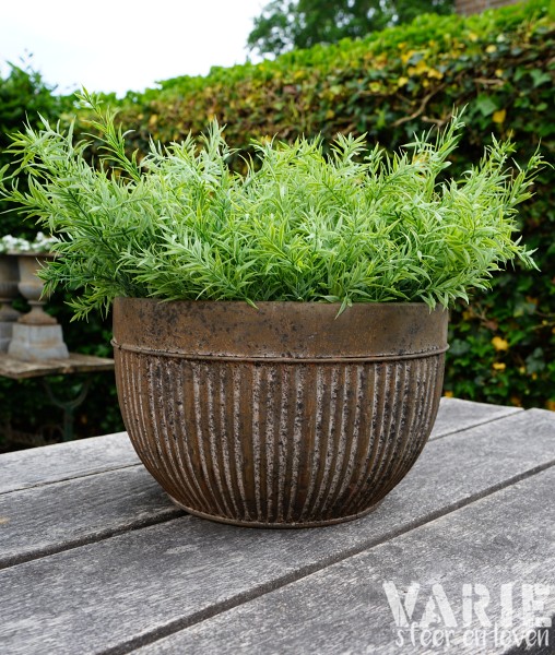 Zinken Bloempot met Ribbelstructuur â à 35 cm đ¤ - Afbeelding 4