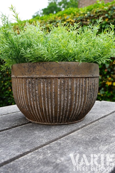 Zinken Bloempot met Ribbelstructuur â à 35 cm đ¤ - Afbeelding 5