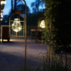 Solar roest hanglampjes op prikker – 90 cm