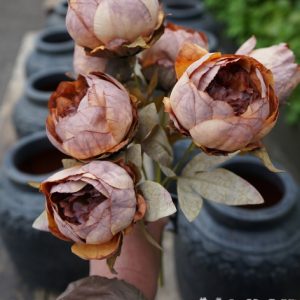 🌸 Zachte oudroze zijden pioenrozen