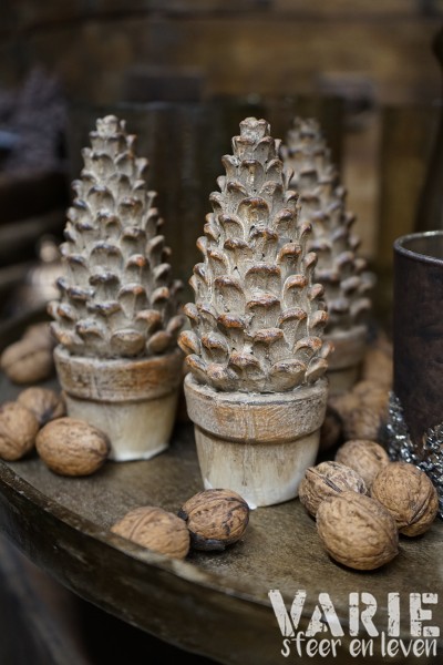 Stenen decoratieboompje in pot – 15 cm 🤎🌲 - Afbeelding 5