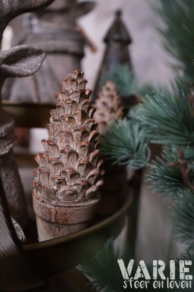 Stenen decoratieboompje in pot – 15 cm 🤎🌲 - Afbeelding 2
