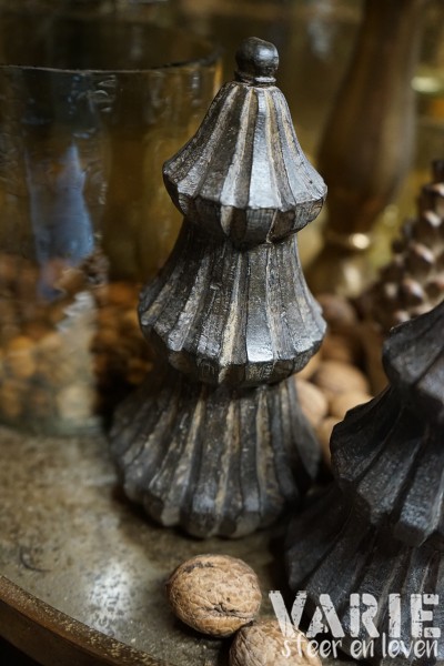 Houten decoratieboompje met streepmotief – 2 maten 🤎🌲 - Afbeelding 3