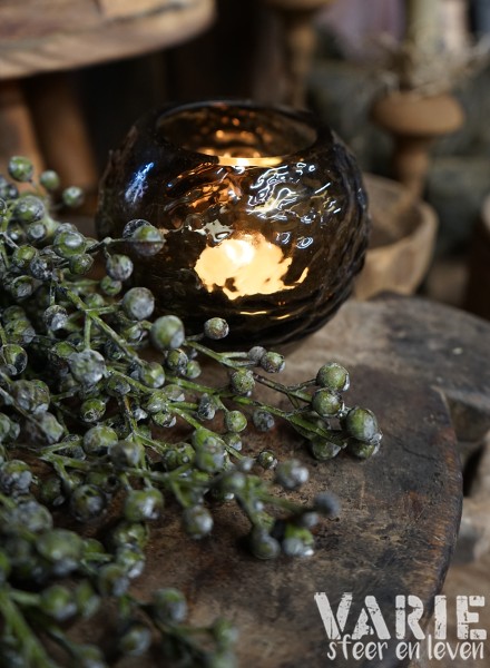 Glazen waxinelichthouder – bruin 🤎✨ - Afbeelding 3