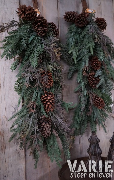 Kunsttoef met dennenappels – 80 cm - Afbeelding 3