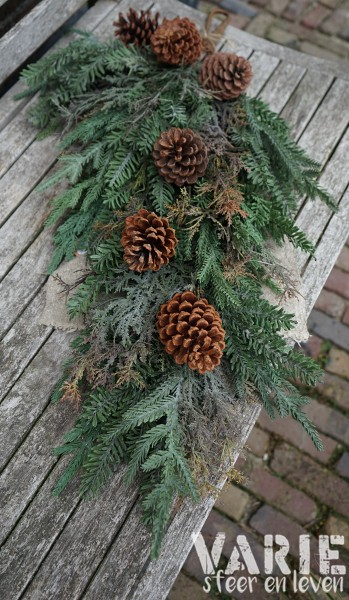 Kunsttoef met dennenappels – 80 cm - Afbeelding 5