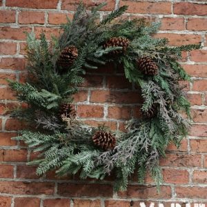 Kunstkrans met dennenappels – Ø 60 cm 🤎🌲