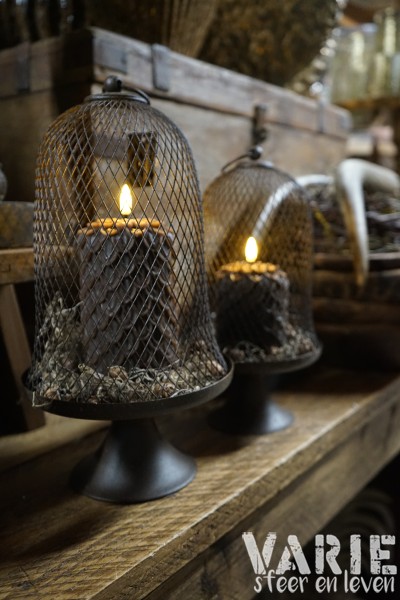 Countryfield LED kaars met bladreliëf – donkerbruin – 2 maten 🤎 - Afbeelding 6