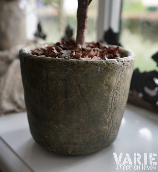 Stoere pot grijs – verweerde look – 2 maten - Afbeelding 4