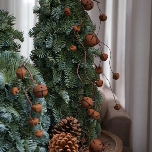 Decoratieve bellenstreng roestbruin – 2 maten (35 & 80 cm) 🤎