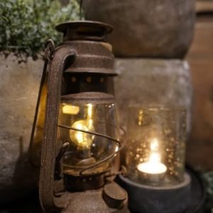 π€ LED stormlamp roestbruin β 24 cm
