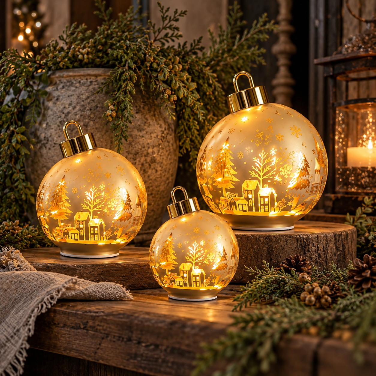Verlichte draaiende kerstbal met wintertafereel β 3 maten β¨π (kopie)